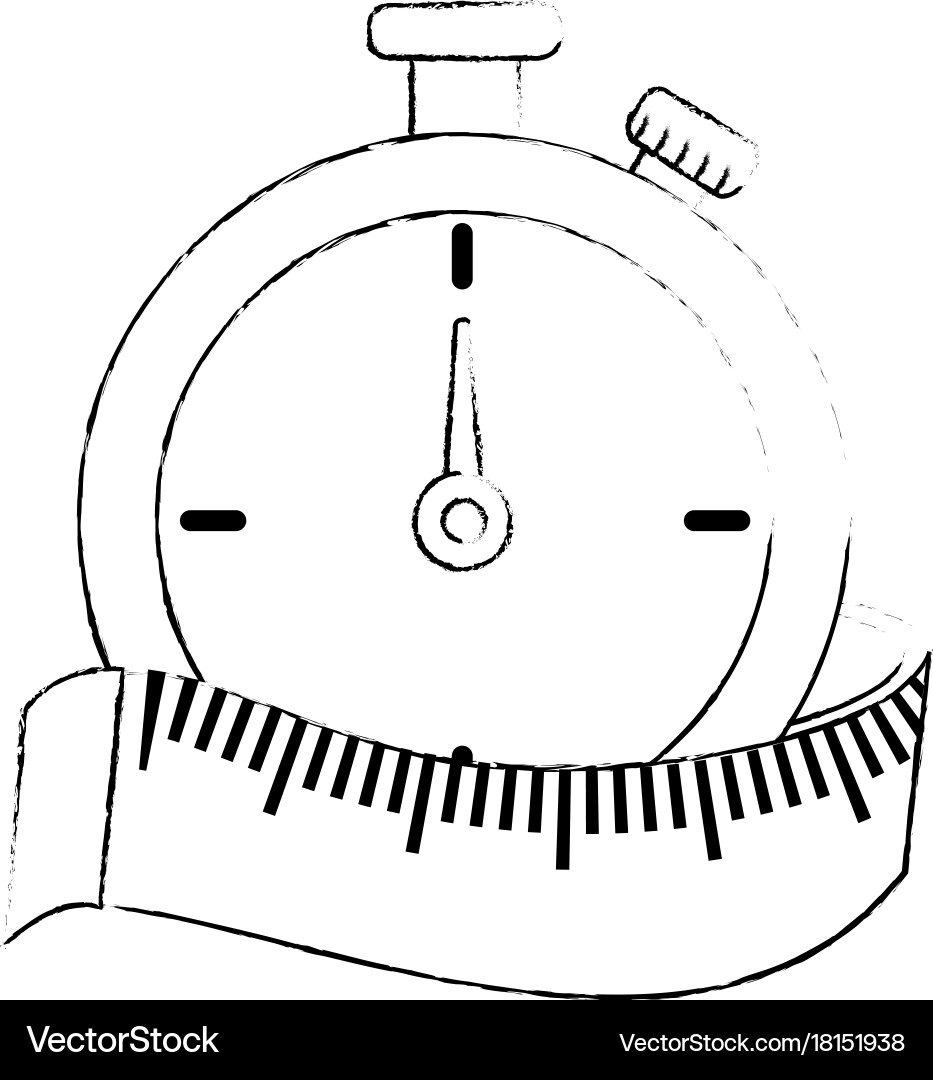 Chronometer timer with tape measure vector image