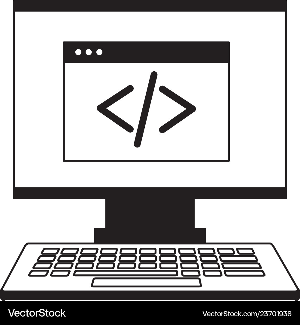 Computer Monitor Tastatur-Kodierung Website Computer Monitor Tastatur-Kodierung Website vektorbild