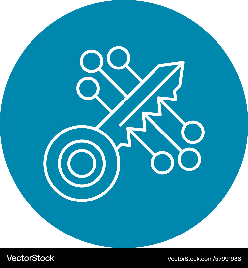 Digital key line multi circle Vector Image