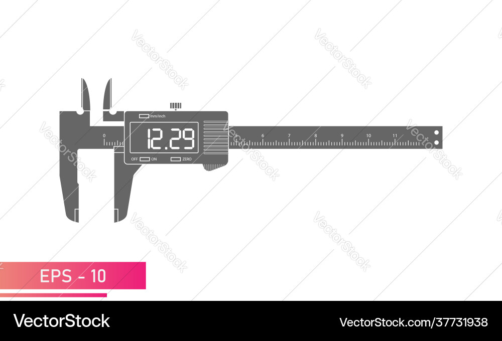 Digital vernier caliper with display and numeric Digital vernier caliper with display and numeric Vector Image