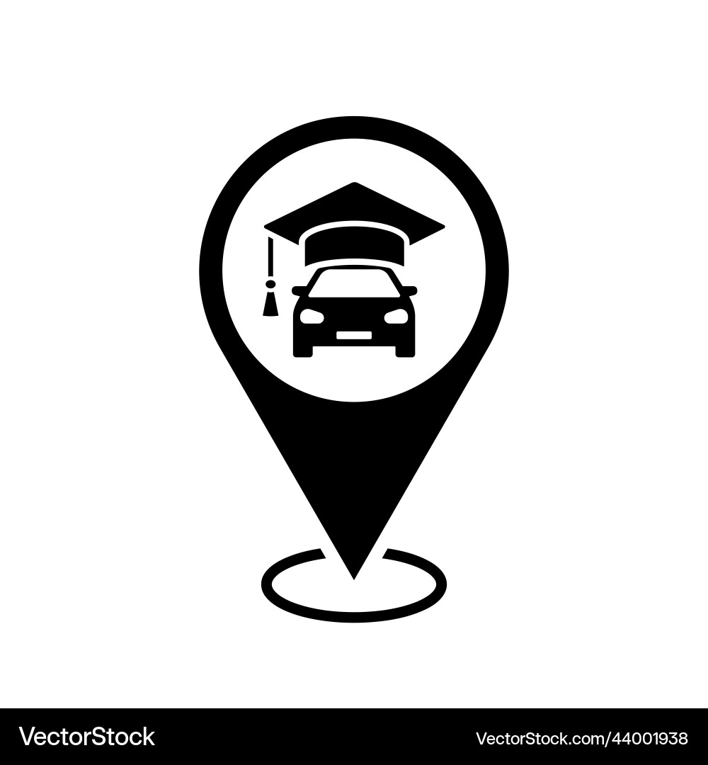 Driving school location map pointer automobile Vector Image