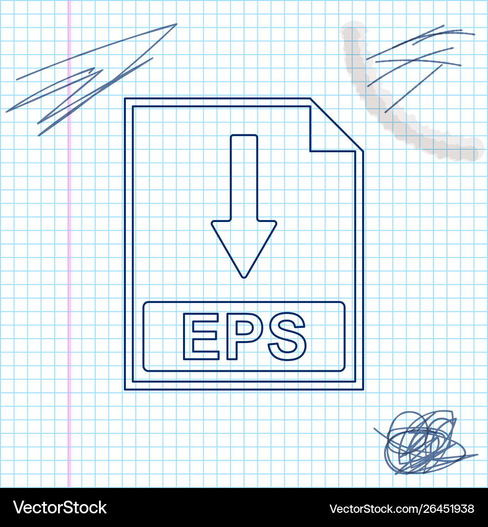 Eps file document icon download button line vector image