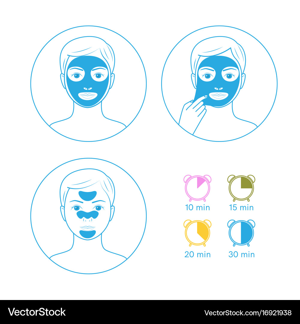 Face Mask Application Instructions Vector Image