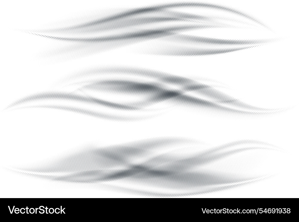 Halftone wave abstract background set Halftone wave abstract background set vector image
