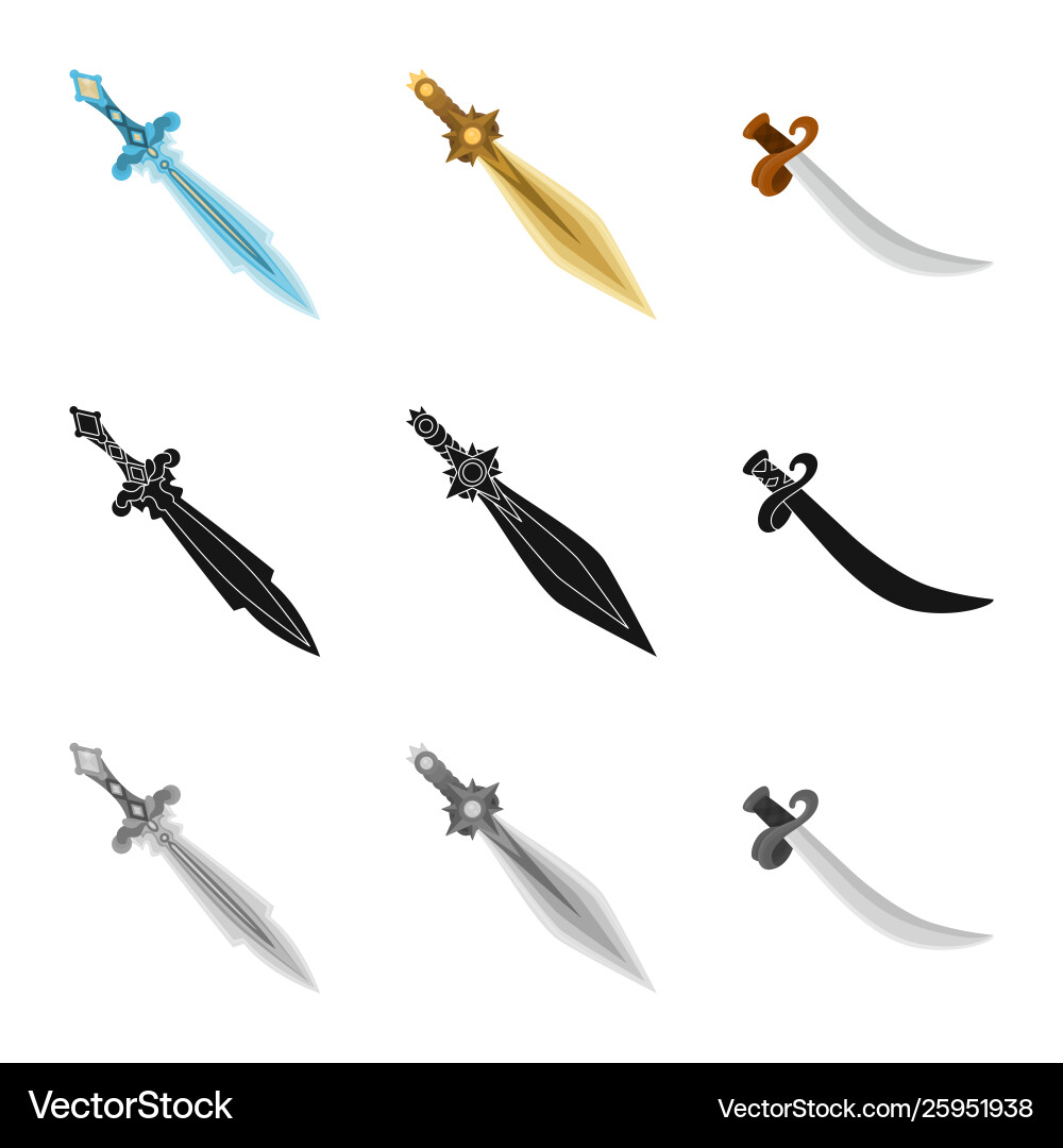 Isolated object game and armor icon collection vector image