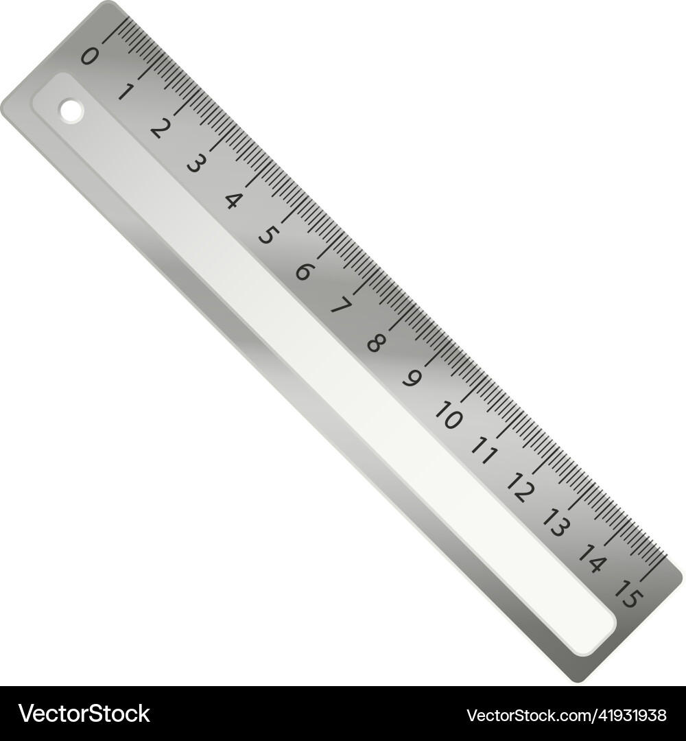 Metal ruler straight line drawing school tool vector image