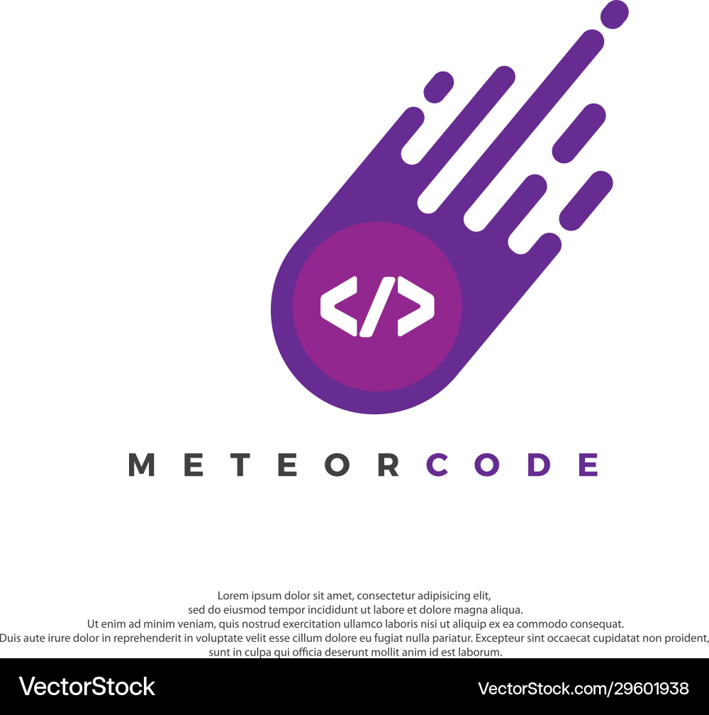 Meteor flat code style design Meteor flat code style design Vector Image