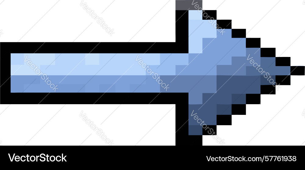 Pixel art right arrow navigation icon design Vector Image