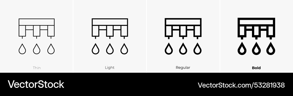 Plotter icon thin light regular and bold style Plotter icon thin light regular and bold style vector image