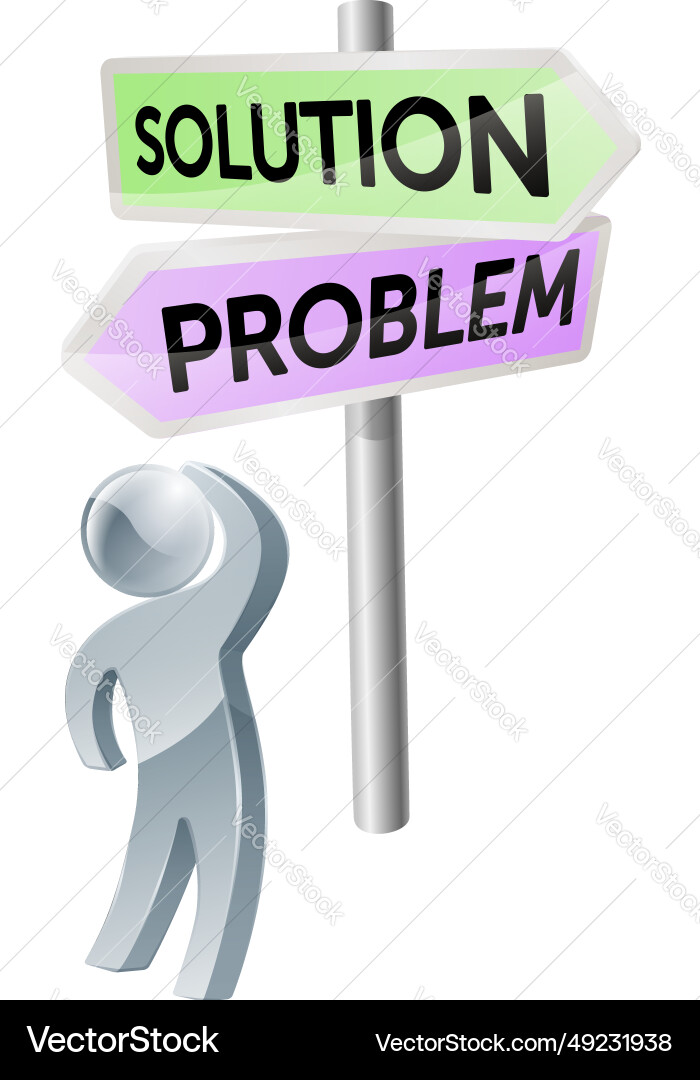 Problem or solution decision Problem or solution decision vector image