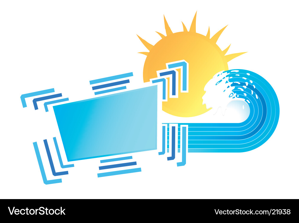 Retro Line Waves Element Vector Image