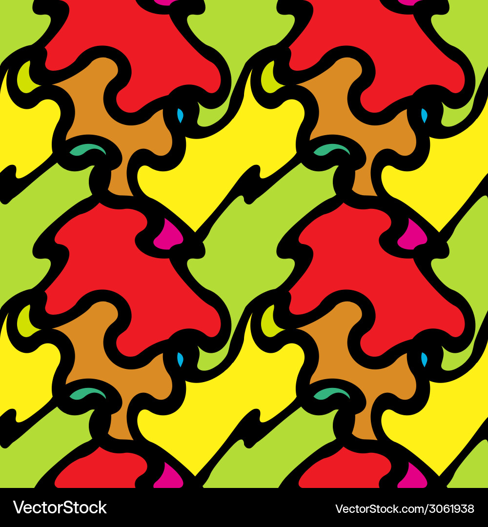 Seamless pattern abstract psychedelic art vector image