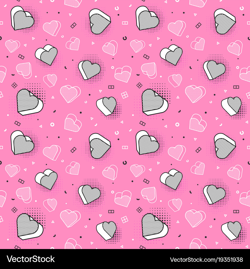 Seamless pattern colorful with 3d vector image