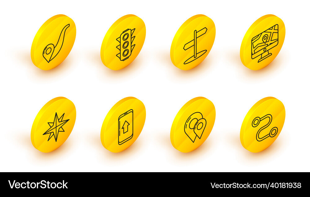 Set line route location map pin infographic Set line route location map pin infographic vector image