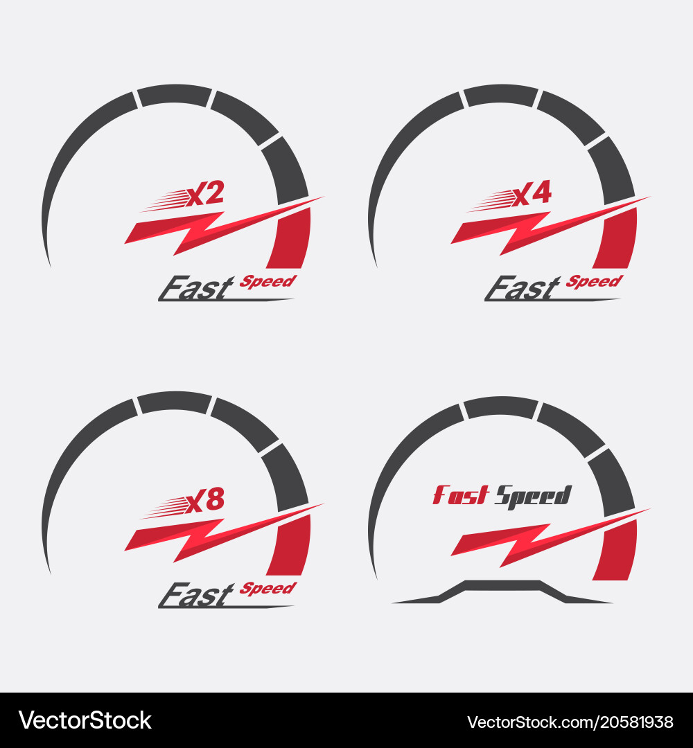 Set of four speedometer scale Vector Image