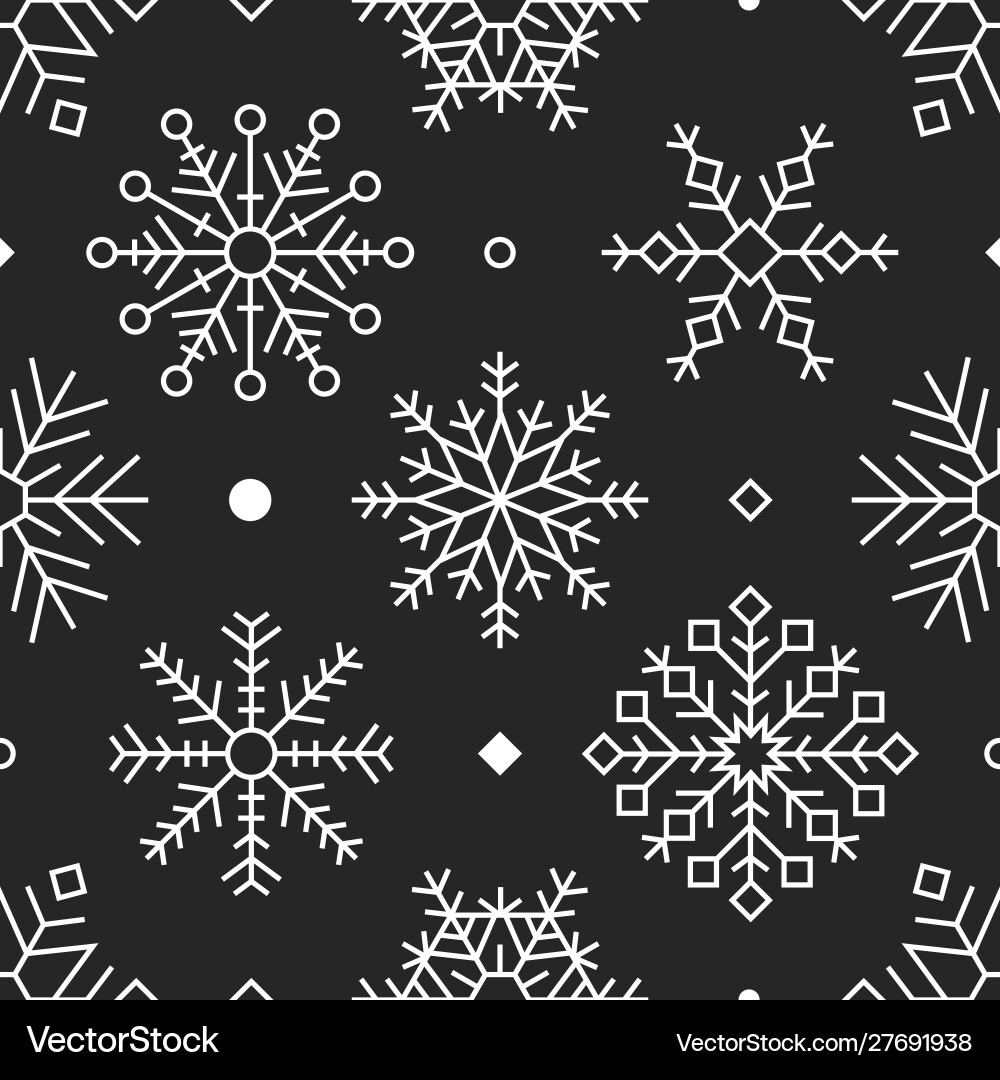 Snowflake Seamless Pattern Vector Image