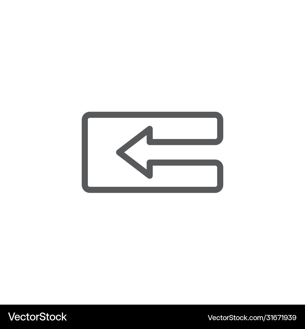 Backspace key icon symbol keyboard isolated Backspace key icon symbol keyboard isolated vector image