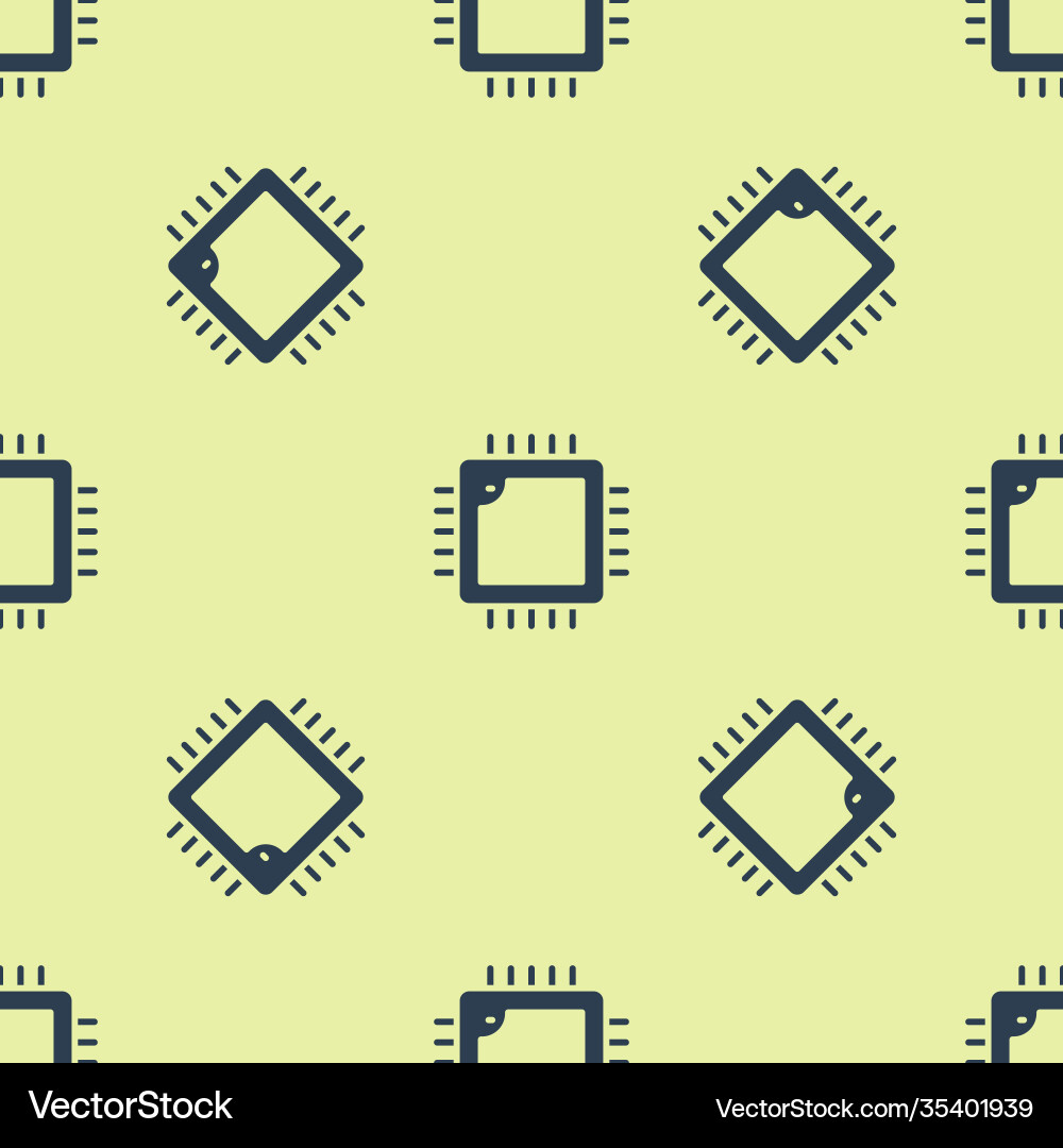 Blue computer processor with microcircuits cpu Blue computer processor with microcircuits cpu vector image