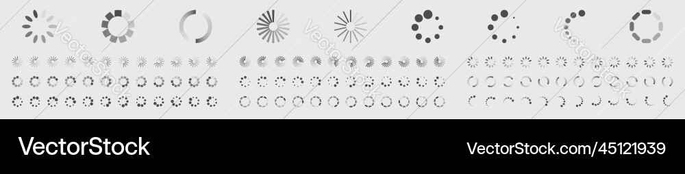 Circular loading buffering icons set Circular loading buffering icons set vector image