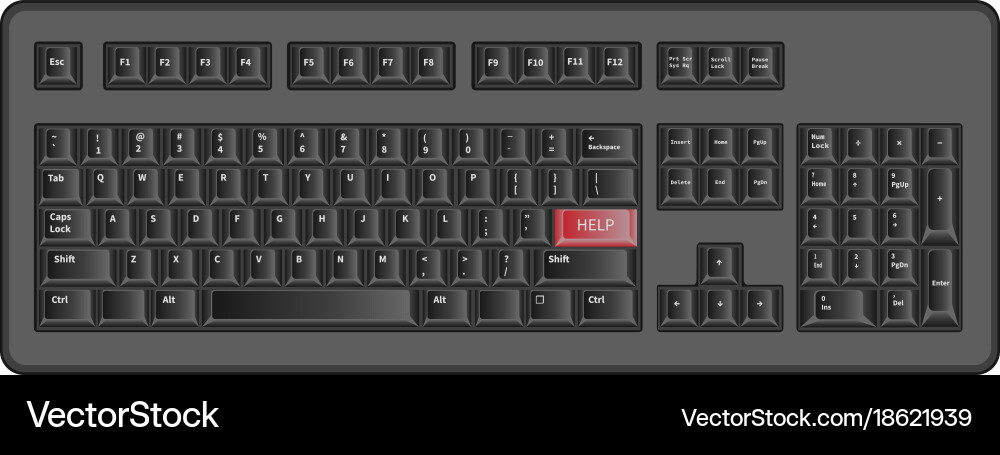 Concept computer keyboard help vector image