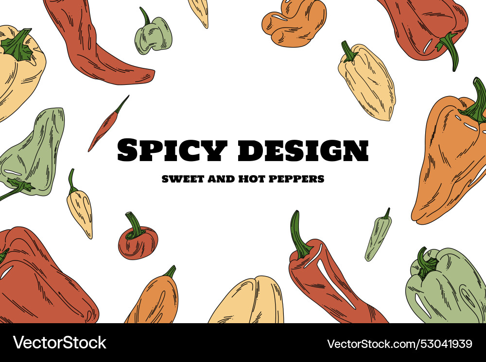 Designer template frame with colorful hand drawn Vector Image