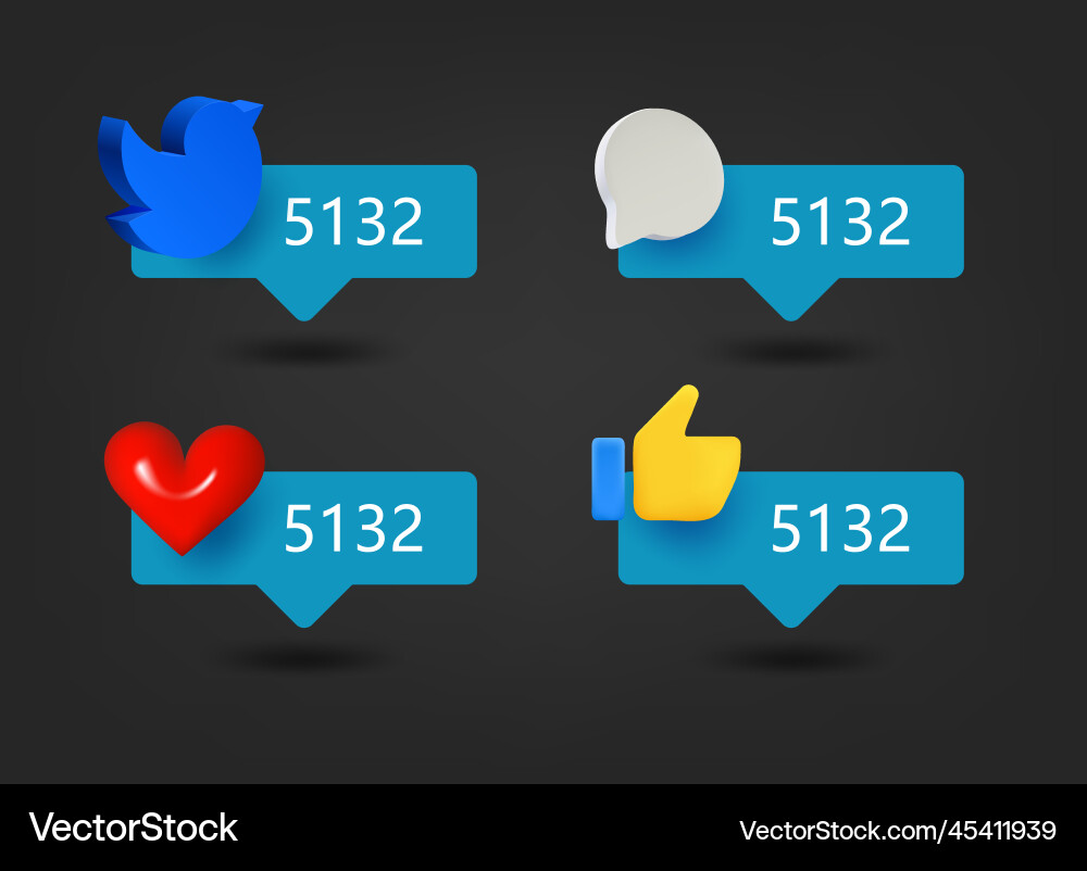 Different web informers with 3d elements Different web informers with 3d elements vector image