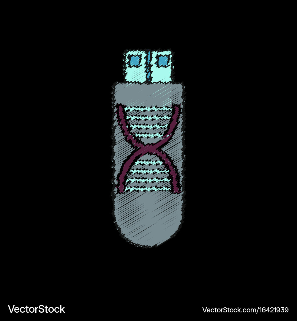 Flat shading style icon dna memory vector image