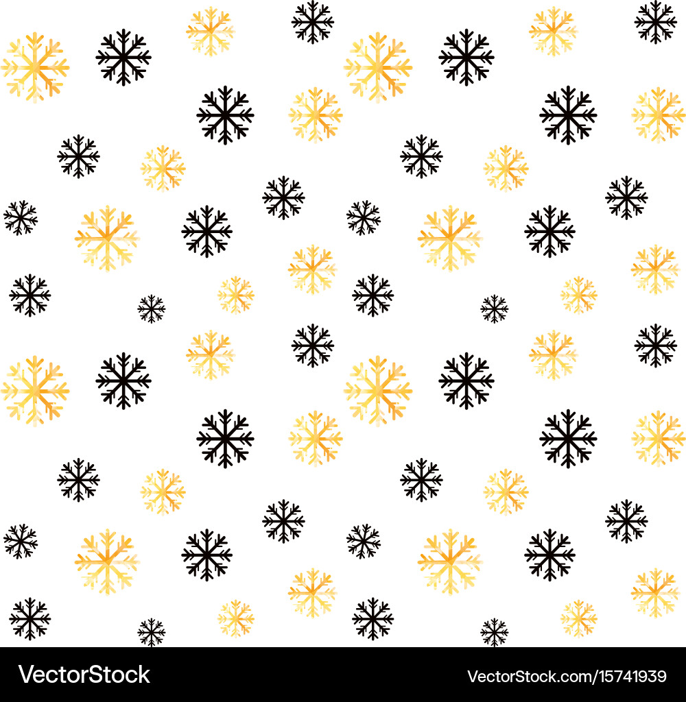 Golden Snowflake Pattern Vector Image