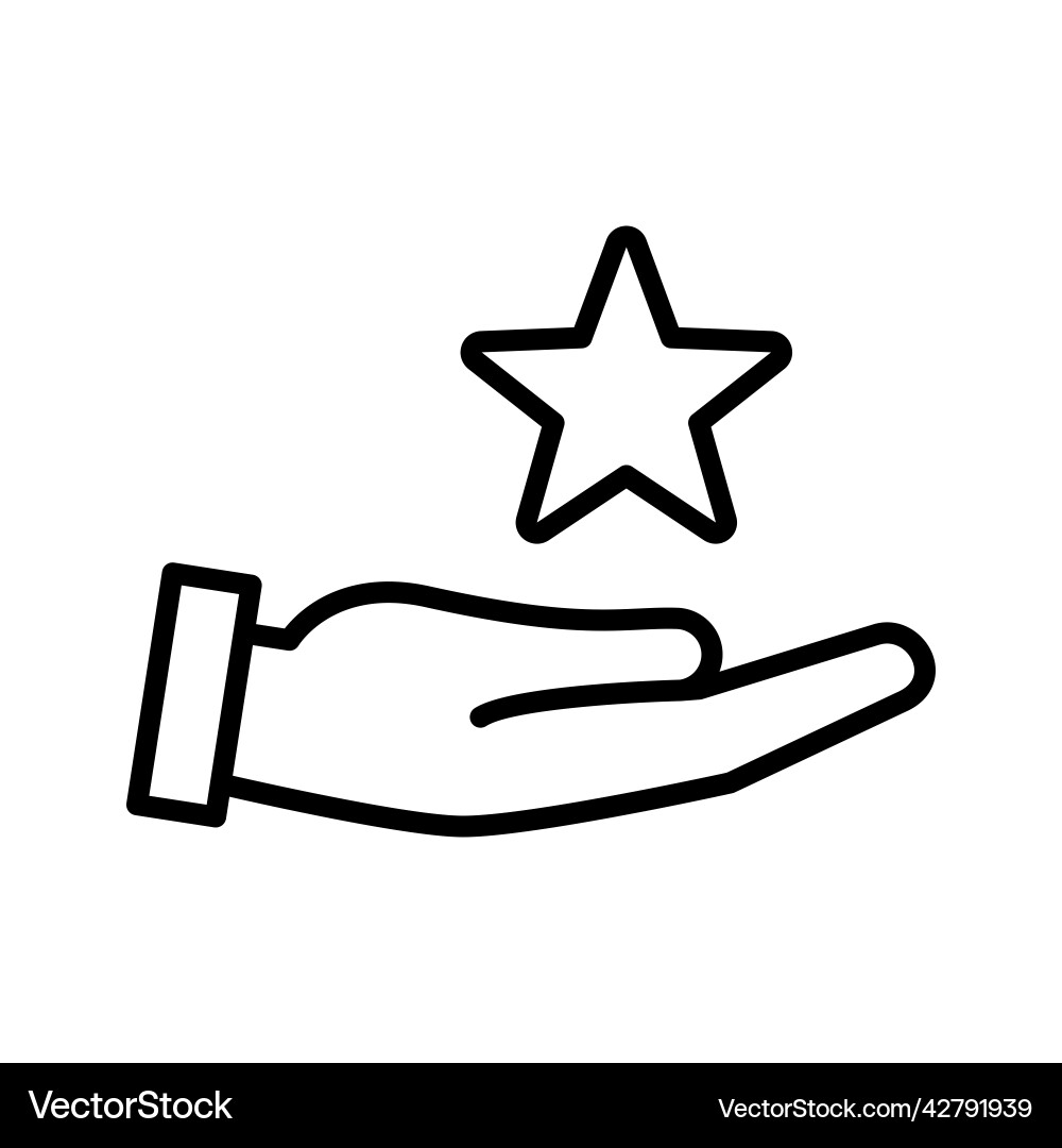 Hand halten Sie das Sternsymbol hoch Belohnungsstatus Hand halten Sie das Sternsymbol hoch Belohnungsstatus vektorbild