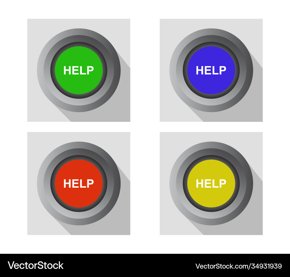 Help button on a white background Vector Image