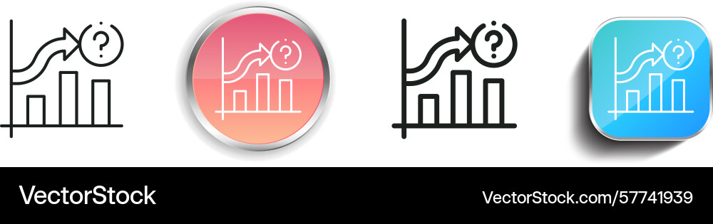 Prediction icon thin linear regular and button Prediction icon thin linear regular and button vector image