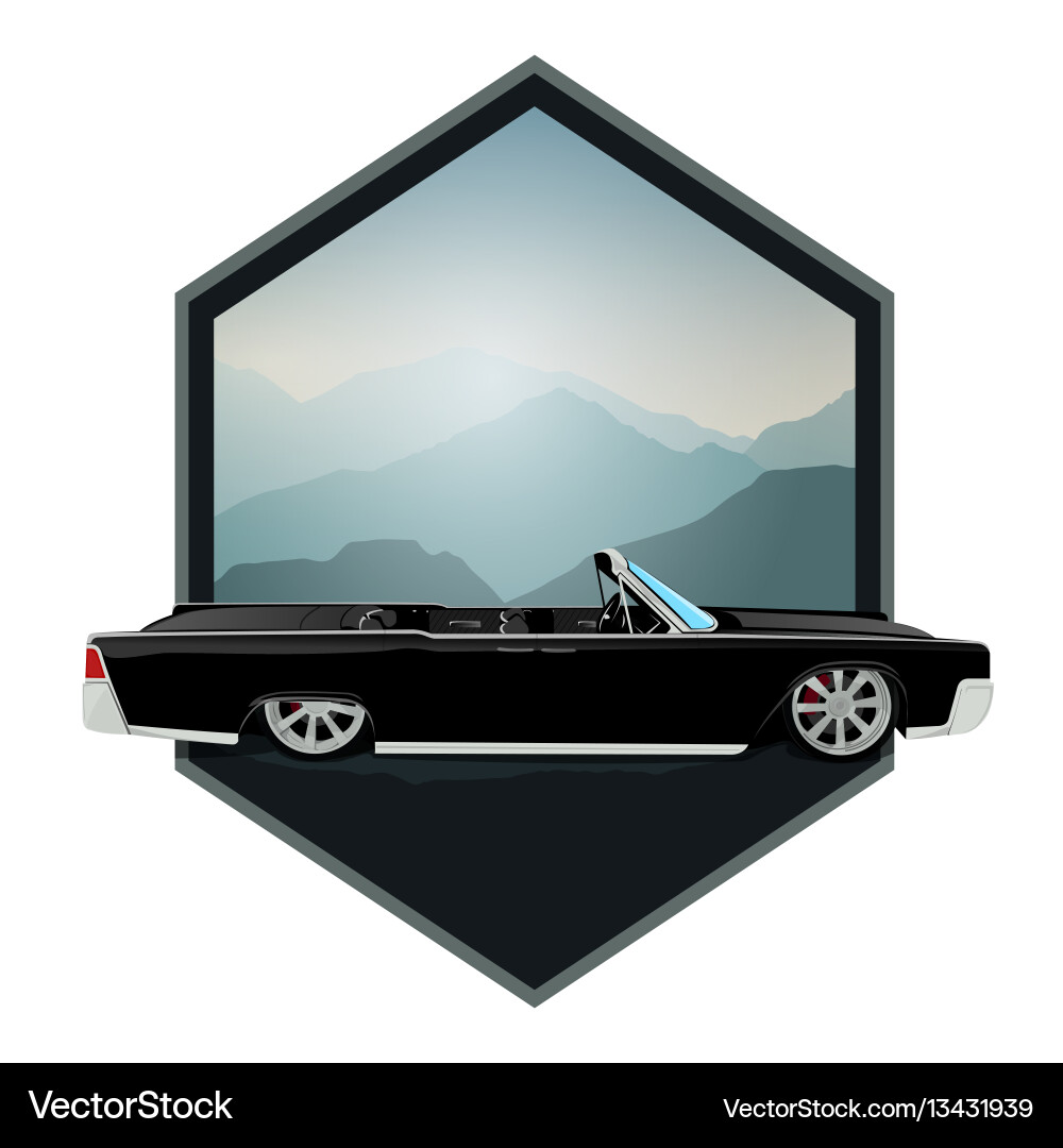Retro gangster car icons in flat classic Retro gangster car icons in flat classic vector image