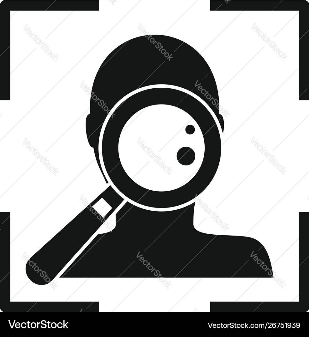 Search face scan icon simple style Search face scan icon simple style vector image