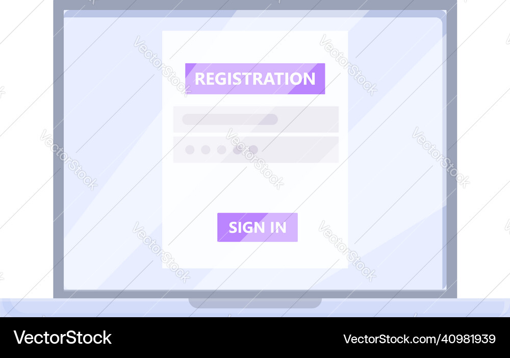 Secure register icon cartoon online form Secure register icon cartoon online form vector image