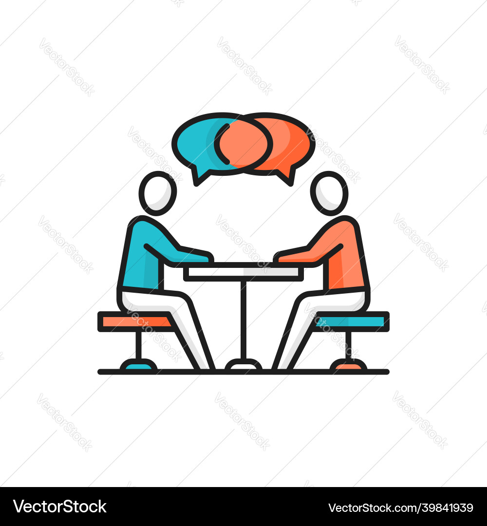 Team business meeting people at table communicate Team business meeting people at table communicate vector image