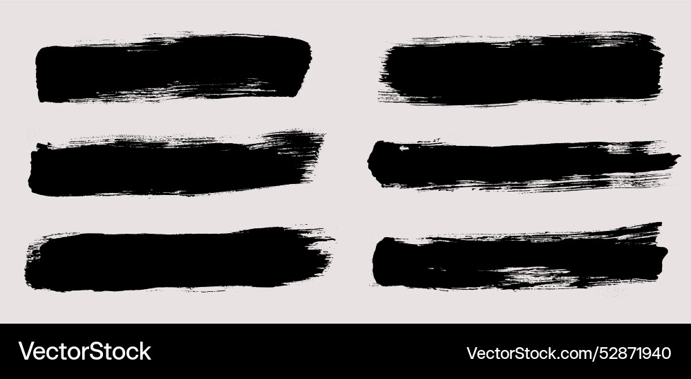 Brush strokes set of text boxes Brush strokes set of text boxes vector image