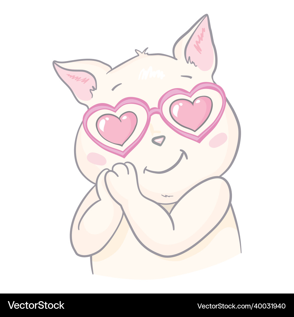 Cute cat hand drawn stylish kitten art doodle Cute cat hand drawn stylish kitten art doodle vector image