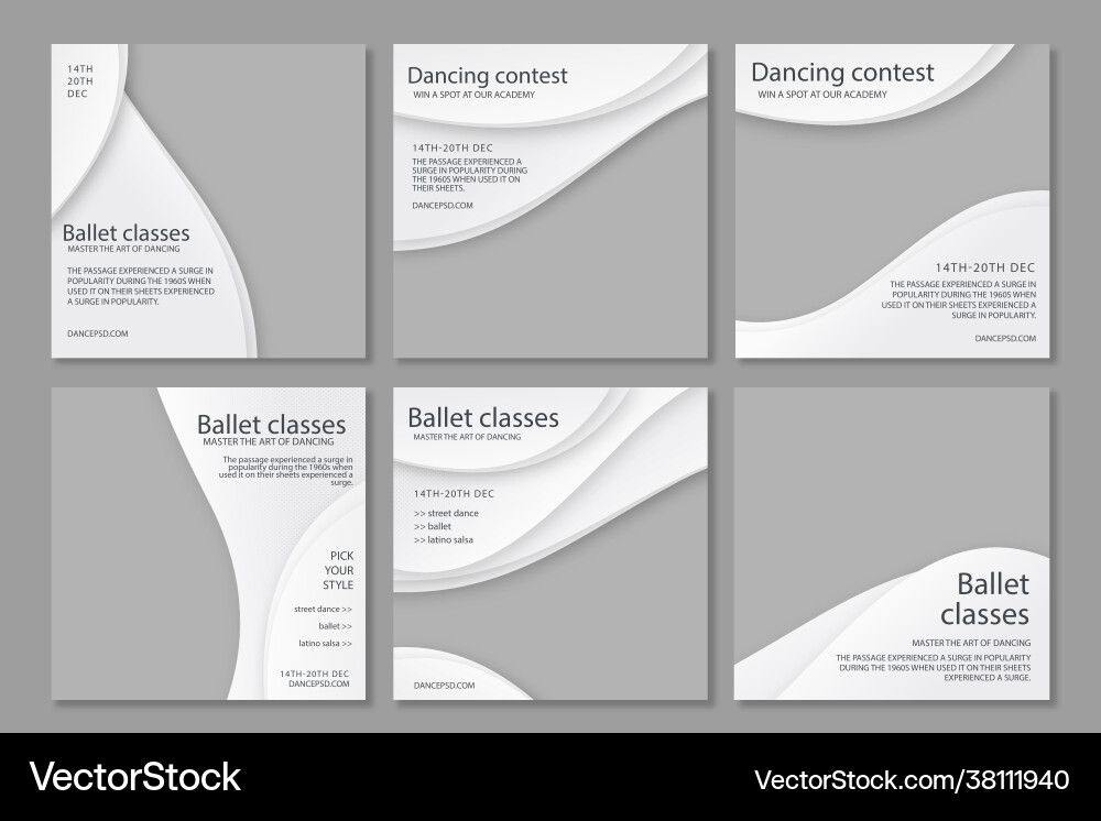 Dance Instagram Templates vector image