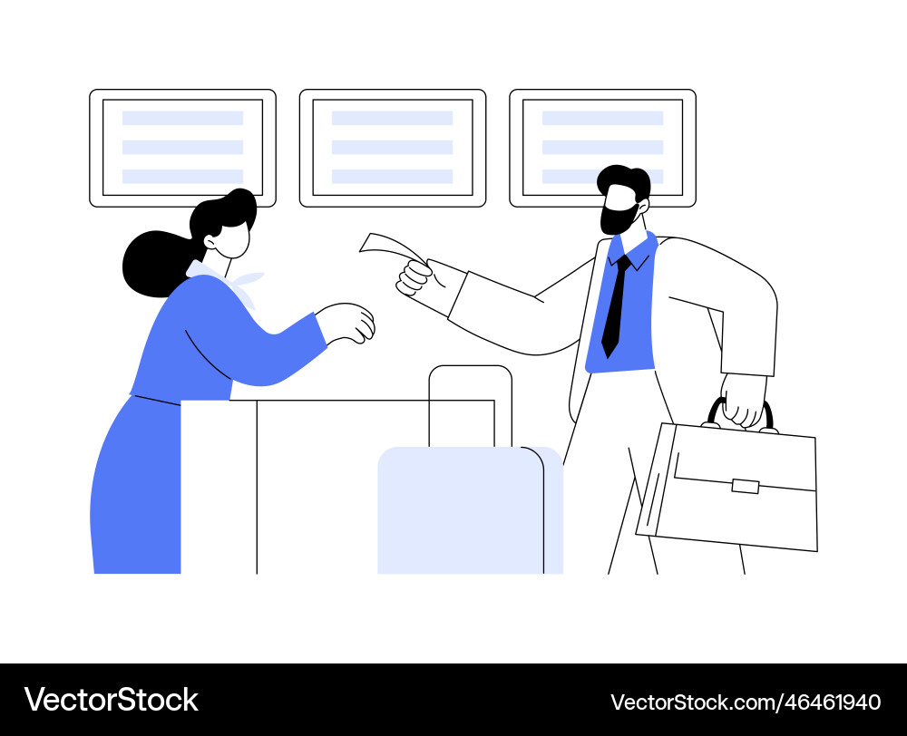 Flight check-in abstract concept Vector Image