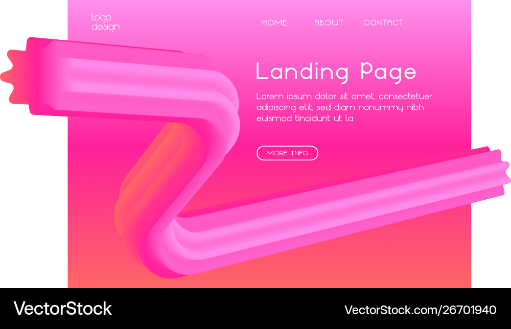 Gradient web landing page design Gradient web landing page design vector image