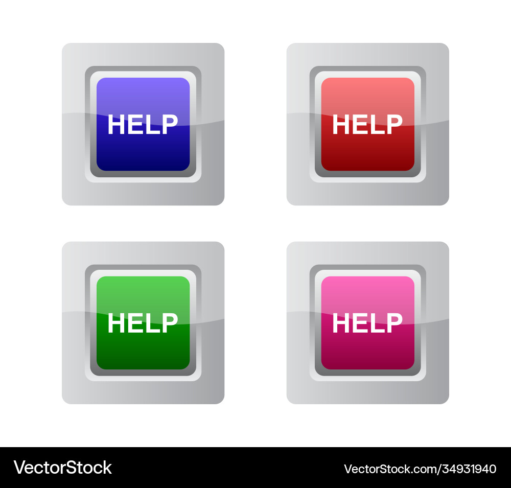 Help button on a white background vector image