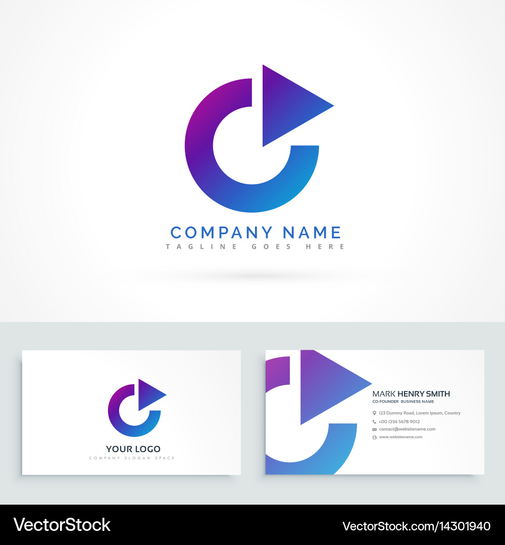 Modern Circle Arrow Logo - Business Concept Vector Image
