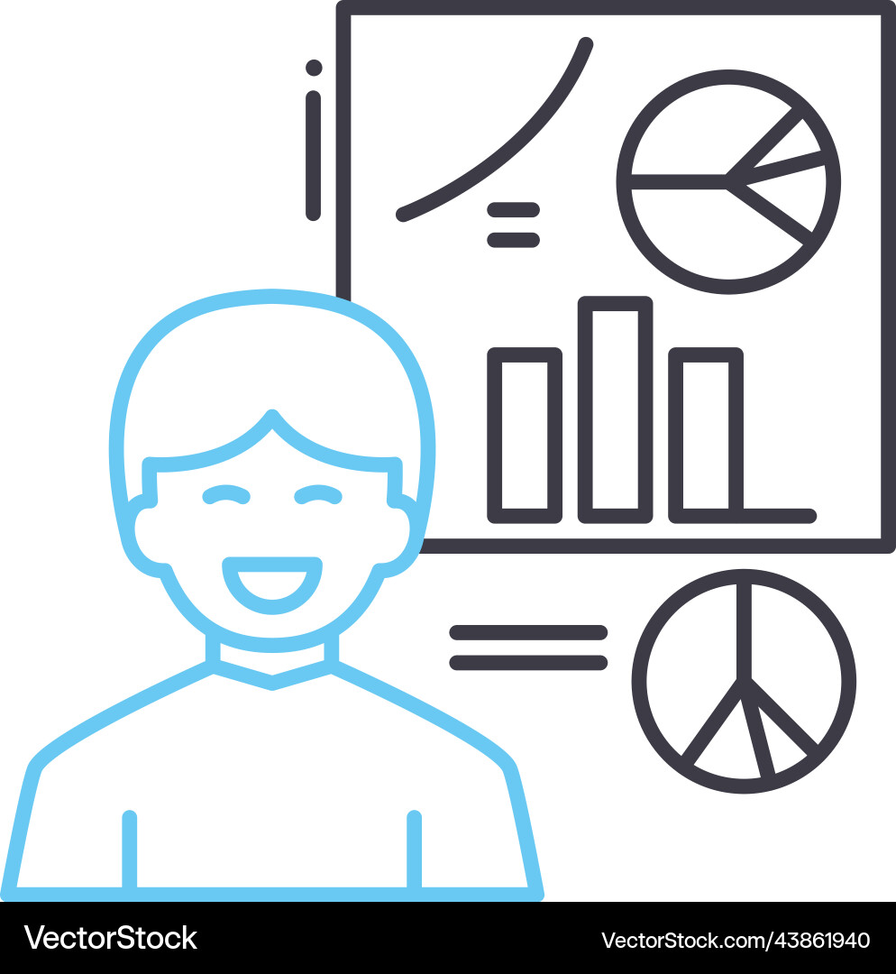 Performance analyst line icon outline symbol Performance analyst line icon outline symbol Vector Image