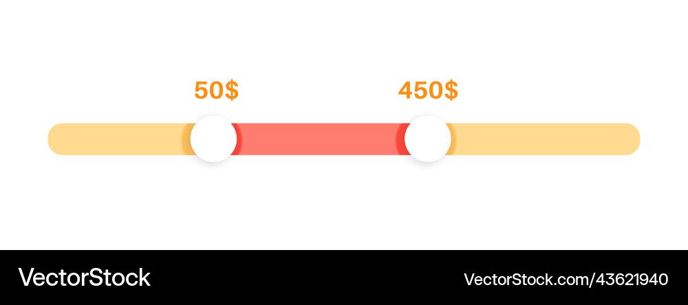 Price range filter Price range filter vector image