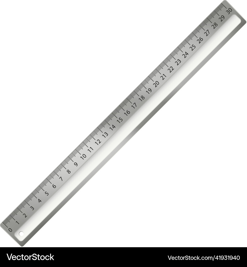 Realistic ruler math tool geometry measure Realistic ruler math tool geometry measure vector image