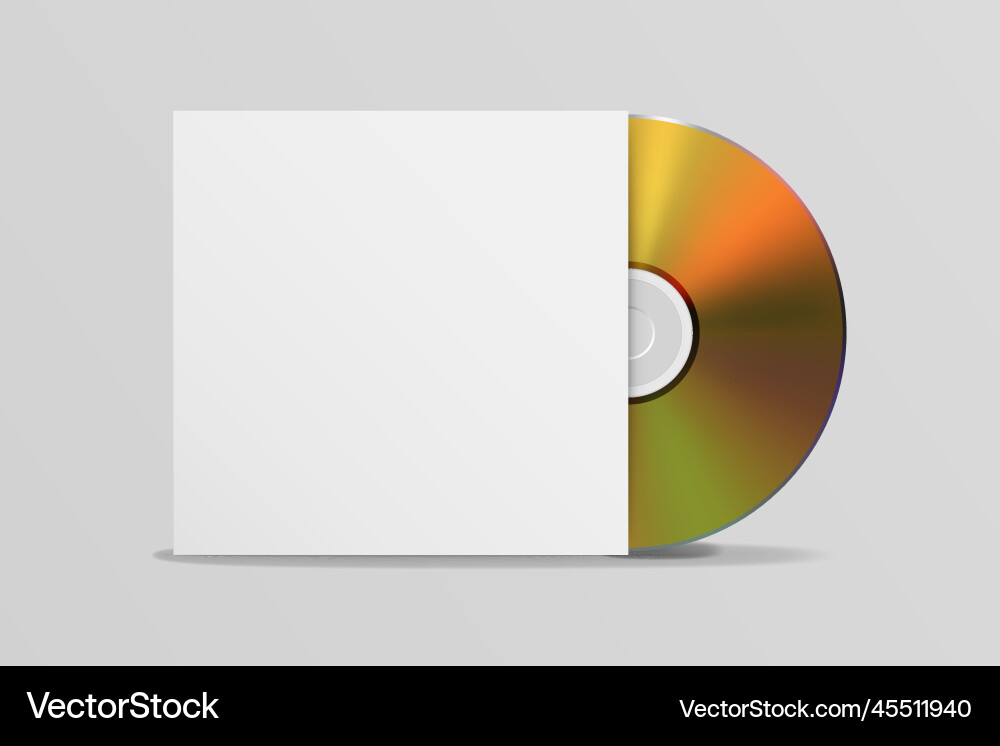Realistic yellow cd dvd with paper Realistic yellow cd dvd with paper vector image