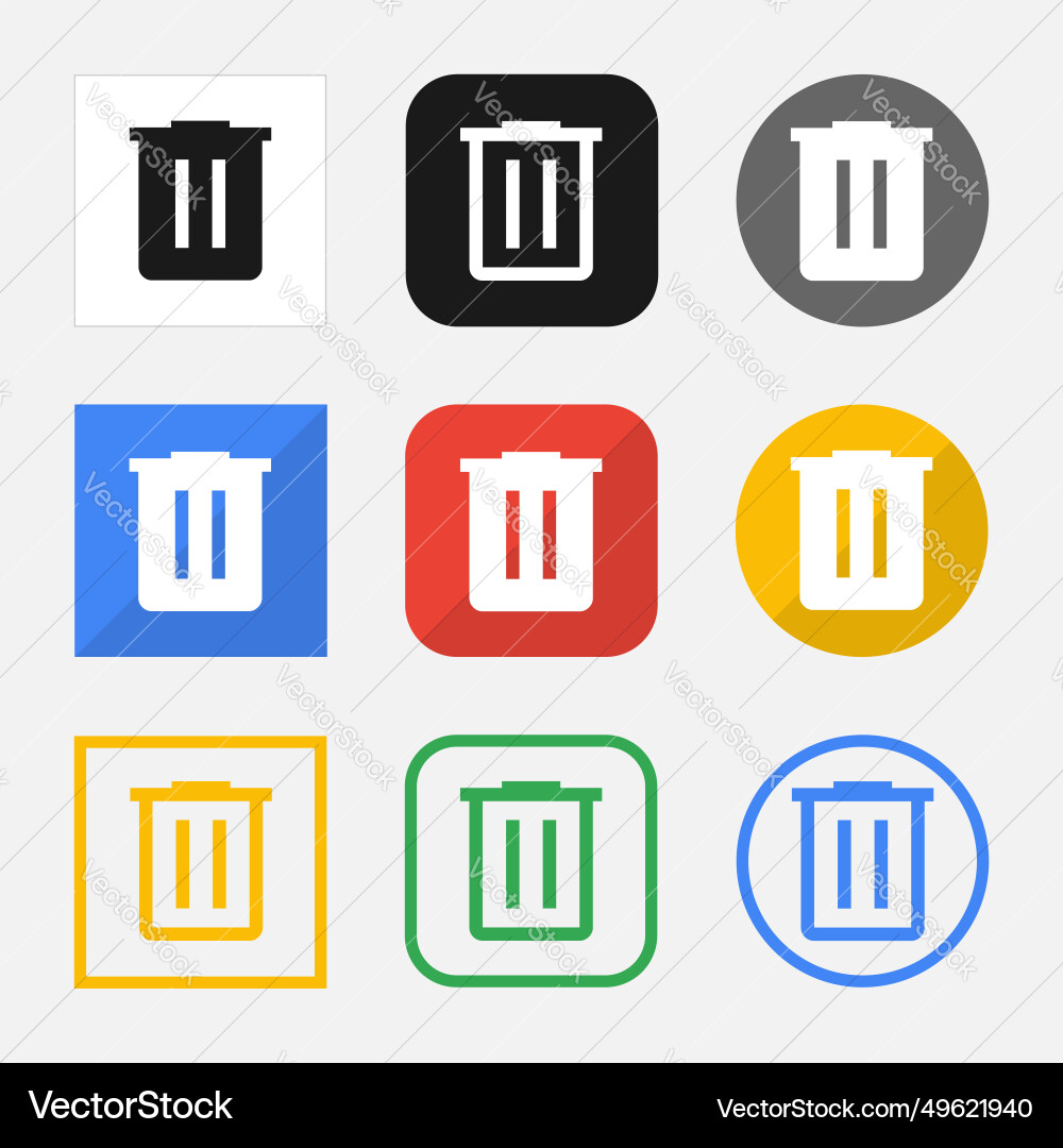 Set of delete icons for your web site or mobile Vector Image