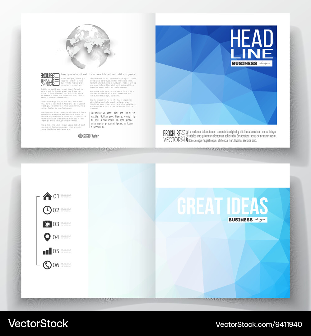 Set of square design brochure template abstract vector image
