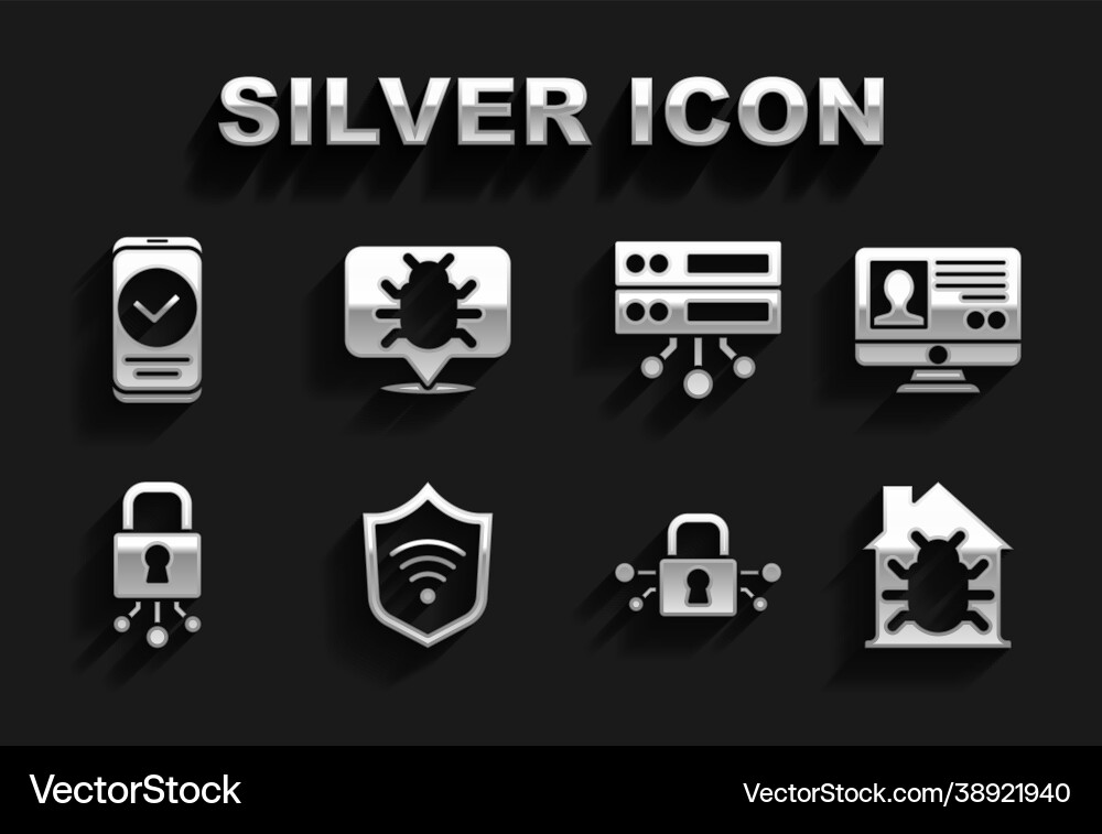 Set shield with wifi wireless create account Set shield with wifi wireless create account vector image