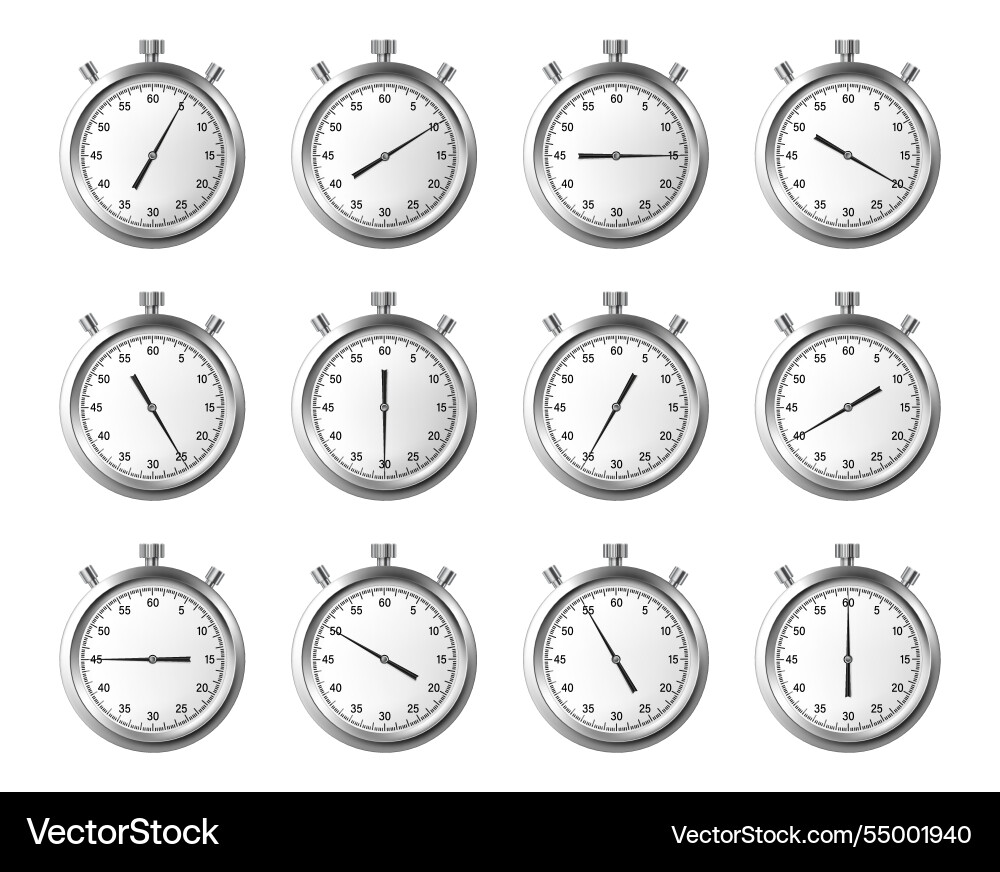 Timer or stopwatch with buttons and face Timer or stopwatch with buttons and face vector image